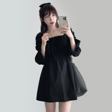 Pony shirring dress