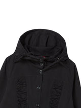 COTTON SHIRRING HOOD JACKET BLACK