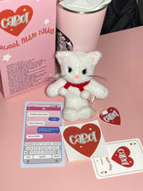 white cat carol keyring