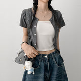 Air Cool Short-Sleeved Cardigan (3 colors)