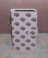 Rose Rose Dot Pink Brown Vintage Diary Leather Card wallet Phone Case