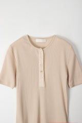 Jersey botton round (Beige)