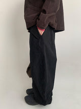 Billet Buckle Stitch Curved Balloon Pants