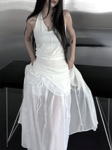 clean unbalanced strap sleeveless (2color)