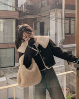 Wool corduroy crop jacket