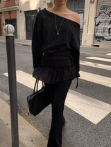 [MADE] Stern hip-to-way off-shoulder sweatshirt