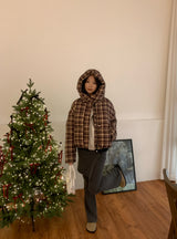 Witty Bulky Check 2-Way Zipper Hood Puffer