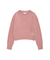 Women’s Multi-Yarn V-Neck Knit Light Pink