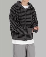 マロンフードニットジップアップ(Dark Gray)