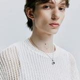 [SET] フィッシュネットロングスリーブニット＆スタンダードフィットタンクトップ　ホワイト