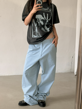 コットン ワイド チノパンツ
