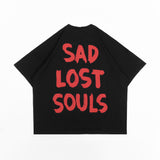 Absence of Happiness - Sad Lost Souls ワイドオーバーサイズT (ブラック)