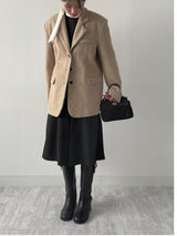 [Wool 50%/Quilted lining] ツイルウールシングルオーバーフィットジャケット