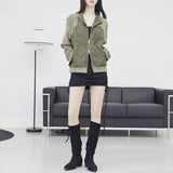 biker suede jumper