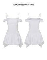 ペタルラッフルドレス white