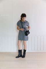 RIBBON PUFF KNIT DRESS (2COLORS)