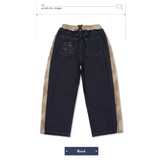 WIDE FIT DENIM SWEAT PANTS_KHAKI BLUE