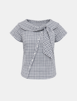 Check Sailor Ribbon Shirt