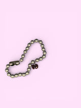 "M"ダークピーチクラッシュカスタムネックレス*金属アレルギー対応