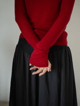 FLARE RIB SKIRT (CAHRCOAL)