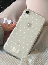 dot phonecase 半透明ドット柄ケース ホワイト