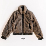 [F/W] High neck leather fur jumper(2color)