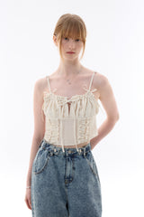 GAGA RIBBON BUSTIER / BEIGE