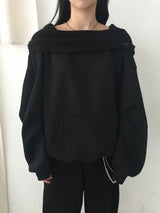 [Off-Shoulder Available] Robe Pintuck Big Hooded Sweatshirt (2c)