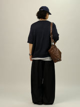 GE Crew Neck Easy Half Cardigan