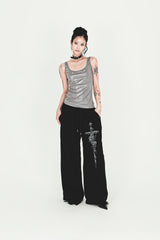 GLOW EYELET SLEEVELESS #SILVER