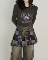Kibet Heart Vintage Printed Long Sleeve T-Shirt
