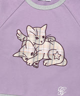 W ANGEL CATS SWEATSHIRT PURPLE(CV2FFFM441A)