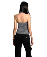 METALIC HALTER RING TOP CHARCOAL