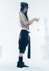 Muffler Knit Halter Top / Grey