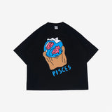 PEANUT STAIN - ワッツユアサインゾディアックピスケスボクシーTシャツ