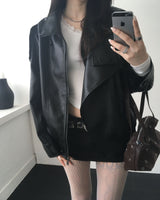 ハイネックレザージャケット