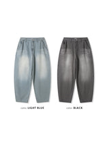 Naughty Stripe Balloon Denim Pants 2C
