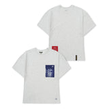 ペイズリー ポケット セミオーバーサイズ Tシャツ ホワイト メランジェ