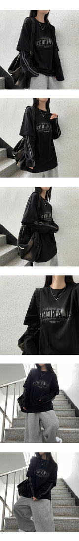 Resse Line Layered Long Sleeve T-Shirt