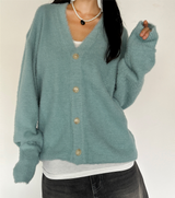 5-BUTTON ANGORA OVERSIZED LOOSE CARDIGAN 🖤 UNIQUE WINTER TOP ZIP-UP