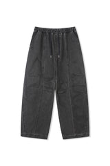 染色ウォッシュ加工パネルパンツ