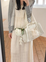 Daily ribbon gym bag_ivory