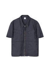 ビンテージウォッシュドフラップポケットワークシャケット (Washed Charcoal)