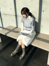 Check See-Through Layered Tee (2c)