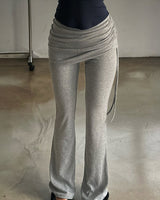 Drawstring Shirring Straight Pants (3C)