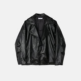 ENOC Box Oversized Fit Leather Jacket