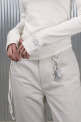 Silver Boots Pendant Keyring Charm with Strap