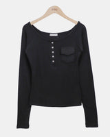 ソーレン ポケット Uネック ロングスリーブ Tシャツ