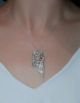 [MADE] melted heart frame necklace 02. pearl tail ver