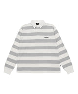 98 ストライプラグビー長袖シャツ グレー